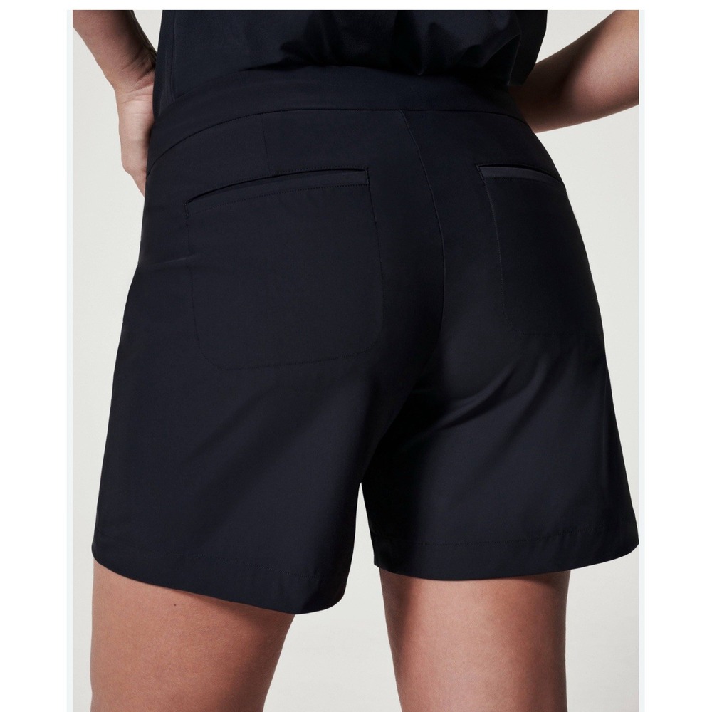 SPANX Black 6" SUNSHINE Pull‎ On Pockets 4-Way Stretch SKORTS Women's XL NWT
